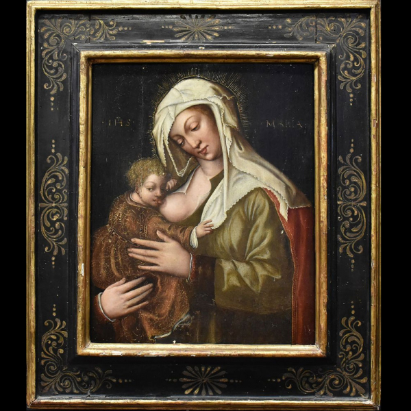 Seguidor de Pasqualino VENETO (c.1470-1504) - Virgen de la leche, Escuela Italiana/Veneciana del siglo XVI 