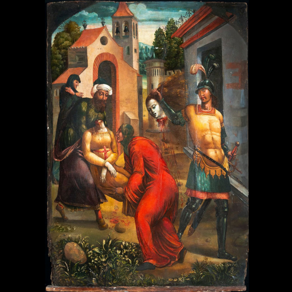 Decapitación de Santa Catalina, círculo del Maestro de Astorga, escuela Medieval Gótica Leonesa del siglo XV.