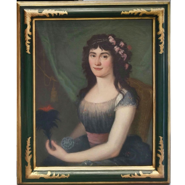 Importante retrato de la Marquesa de Lazán, finales del siglo XVIII, a la manera de Agustín Esteve, obrador de Francisco de Goya. 