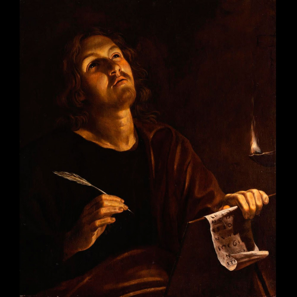ADAM DE COSTER (Malinas, 1586 - Amberes, 1643) Atribuido "El poeta".    Óleo sobre lienzo