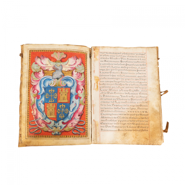 Escuela espa&ntilde;ola, s.XVII. Ejecutoria de hidalgu&iacute;a de Antonio Linares G&aacute;lbez vecino de Granada, 1657.