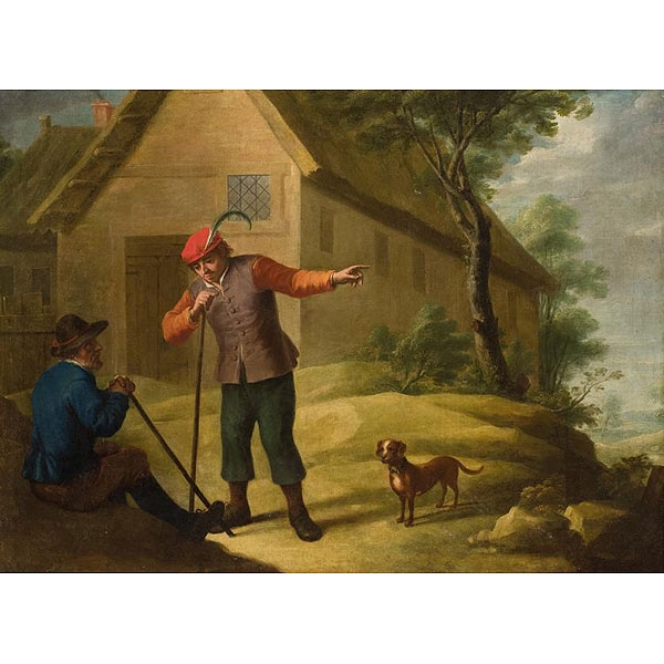 Andrés de la Calleja. Aldeanos conversando