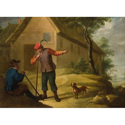 Andrés de la Calleja. Aldeanos conversando