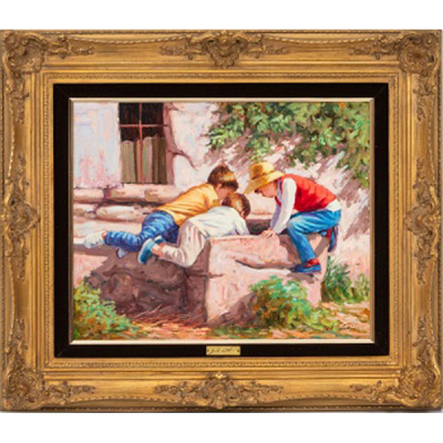 JOSÉ LULL CANTO   (Valencia 1933)  &quot;Niños&quot;  Firmado: José Lull  Óleo / Táblex 