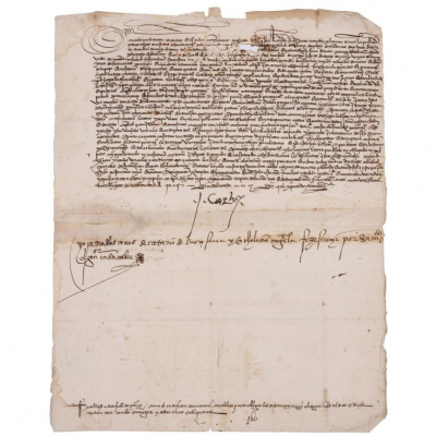 Emperador Carlos I. Carta firmada, 1541. 