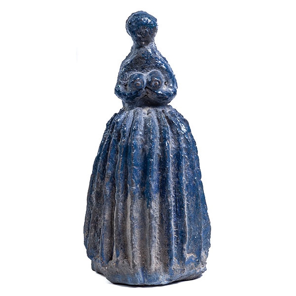 Diosa persa de barro cocido y vidriado