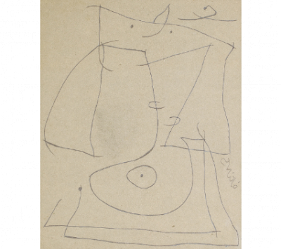 JOAN MIR&Oacute; (Barcelona, 1893 - Palma de Mallorca, 1983)  Personnage, 1979   Grafito sobre papel. 