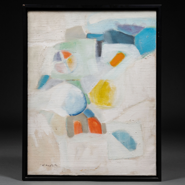 &quot;Composición&quot;.  HUGO BAPTISTA (Venezuela, 1935).   Técnica: Óleo/Lienzo