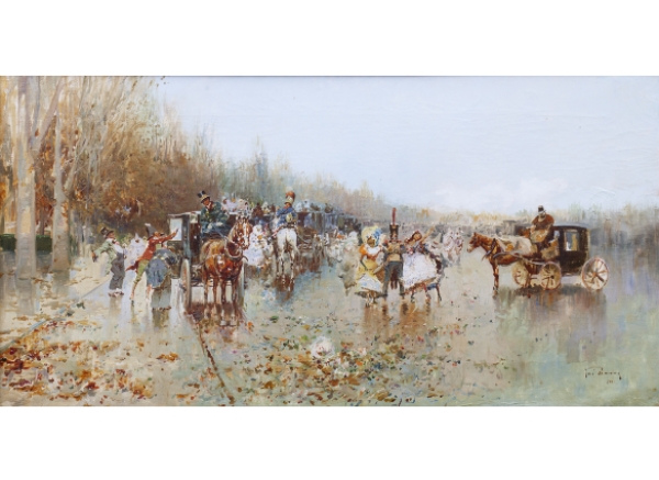 JOSÉ NAVARRO LLORENS (Godella, ­Valencia, 1867-Valencia, 1923) Carnaval en la Alameda de Valencia