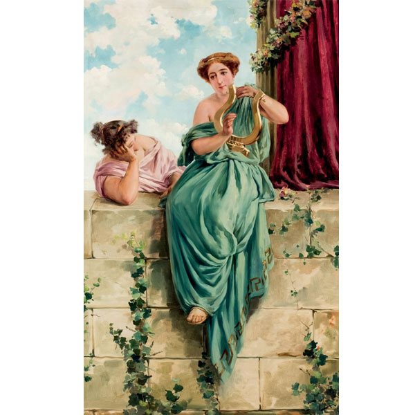 Julio Vila Prades (1873 - 1930).  "Patricias romanas". Óleo sobre lienzo.