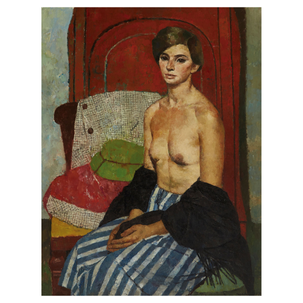 Josep Maria Mallol Suazo (Barcelona, 1910-1986) Semidesnudo femenino. &Oacute;leo 