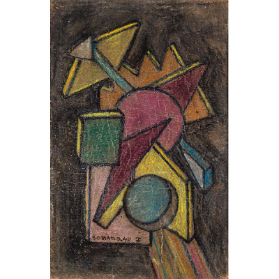 Rafael Soriano. Sin título &quot;Sin título (1947)&quot;. Técnica mixta sobre carton.