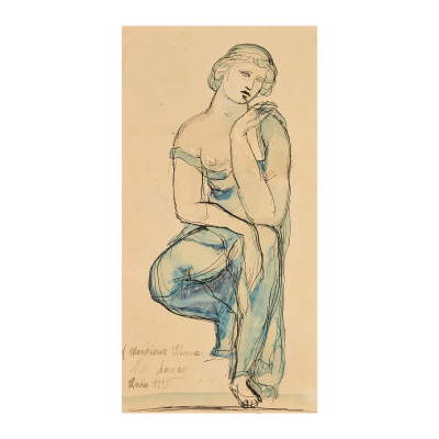 Celso Lagar (Ciudad Rodrigo, Salamanca, 1891-Sevilla, 1966) Dama clásica. Dibujo 