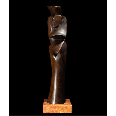 Alexandre Noll (1890 - 1970), &quot;Maternité&quot;, escultura en ébano, ejemplar único.   En ébano y mármol