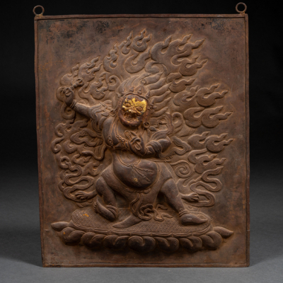 Mahakala, Relieve en placa de metal del siglo XX.