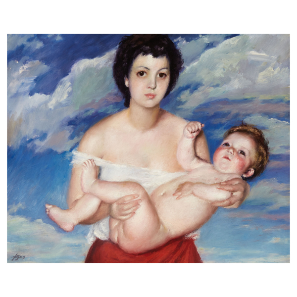 Josep de Togores Llach (Barcelona, 1893-1970) Maternidad. &Oacute;leo 