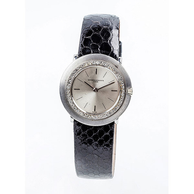 Reloj vintage suizo extraplano, cab., VACHERON CONSTANTIN de oro blanco matizado, 32 mm