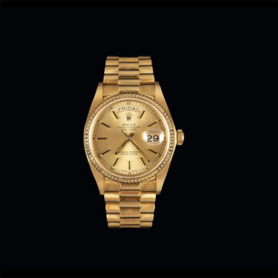 Reloj de pulsera Rolex Oyster Perpetual Day-Date en oro amarillo 18 K. Nº de serie: 67113299. Ref. 18038. 