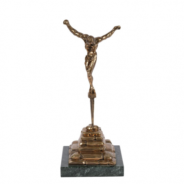 Salvador Dalí.   &quot;Cristo de San Juan de La Cruz (1974)&quot;. Escultura realizada en bronce a la ceraperdida patinado .
