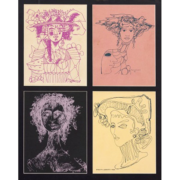 RENÉ PORTOCARRERO  (La Habana, Cuba 1912 - 1986) "Mujeres "