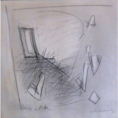 Albert Ràfols Casamada (Barcelona, 1923-2009).  Àlbum de taller - Taula i Llibre.  Dibujo sobre papel 