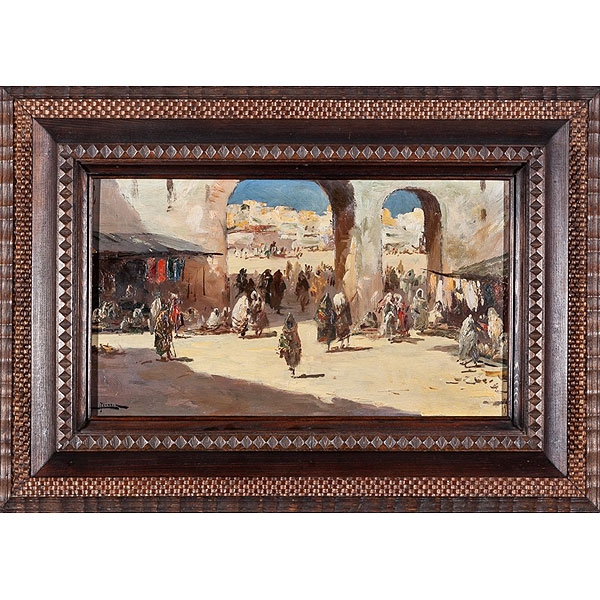 Emilio Alvarez Ayllon &ldquo;Moya&rdquo; (Granada, S.XIX-XX) "Escena marroqu&iacute;"