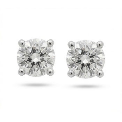 Pendientes solitarios en oro blanco con diamantes talla brillante con un peso total de 0,45 cts. aprox.