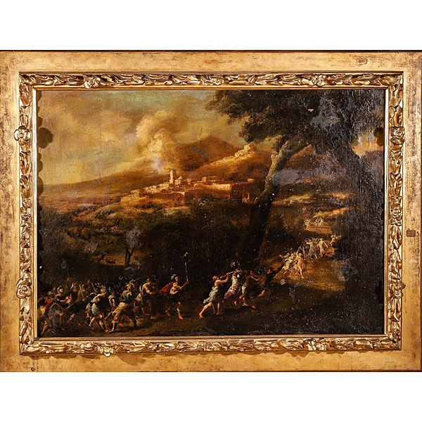 Atribuido a Campagno Scipione (Nápoles, 1624 - 1685) "El triunfo de David"