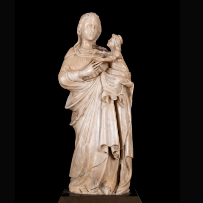 Magnífica y Gran Madonna de Trapani del siglo XVII , trabajo siciliano del siglo XVII, Sur de Italia. 