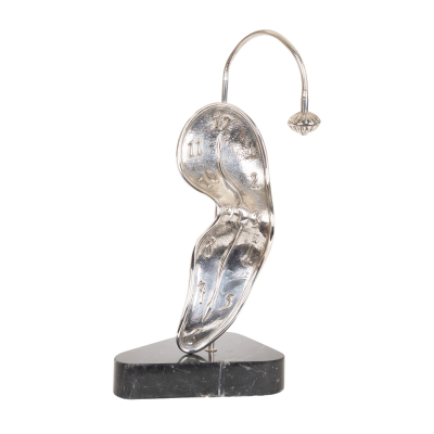 Salvador Dal&iacute; (Figueres, Girona, 1904-1989)  Time in the fourth dimension.  Escultura en bronce con plaqu&eacute; en plata. Firmada y numerada 159/1000.
