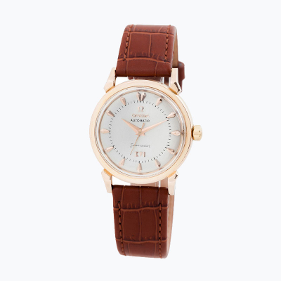 Reloj vintage cab., suizo, OMEGA Seamaster Automatic, en sólida caja de origen en oro rosa 18 K, y rubíes