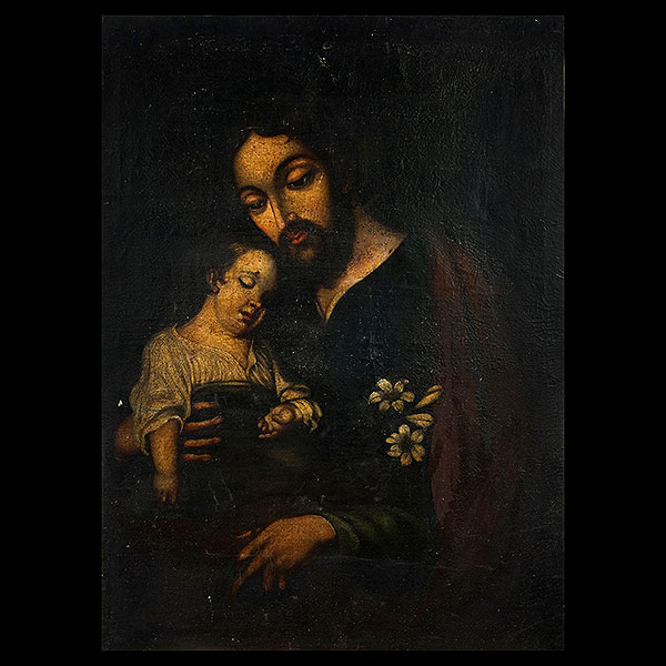Atribuido a JOSEFA DE OBIDOS (Sevilla, 1630 - Obidos, 1684) - San José con el Niño