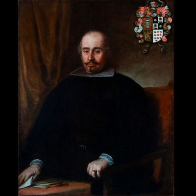 Retrato de caballero, escuela española o colonial del siglo XVII. 