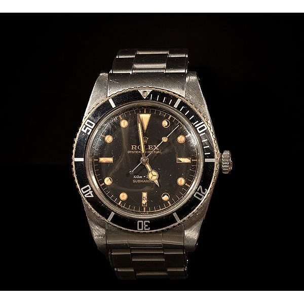 ROLEX mod. Oyster Perpetual "Submariner" Ref. 5508. Reloj de caballero con caja y brazalete en acero. Años 1954-1955. 
