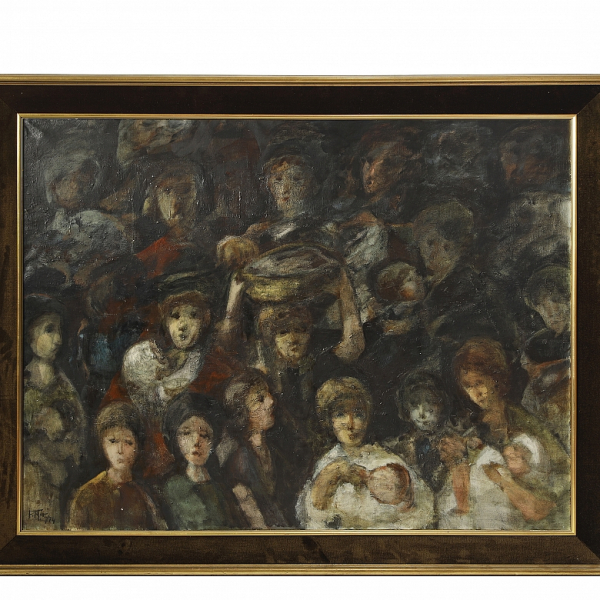 Francisco Mir Belenguer (1934-2023) "Mucha gente", 1974.  &Oacute;leo sobre lienzo. 