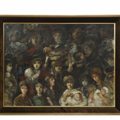 Francisco Mir Belenguer (1934-2023) "Mucha gente", 1974.  &Oacute;leo sobre lienzo. 