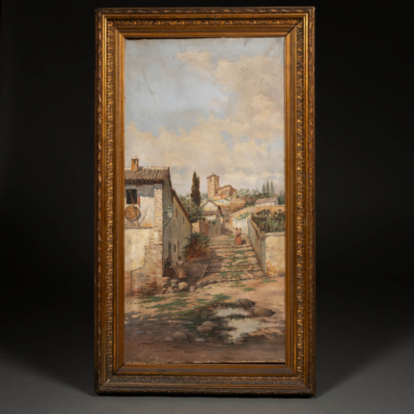 "Paisaje de Granada"   ESCUELA ESPAÑOLA DEL SIGLO XIX