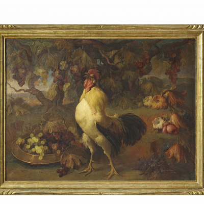 José Palomar (1929-2001) &quot;Gallo&quot;, Sevilla, 1958.   Óleo sobre lienzo. Firmado