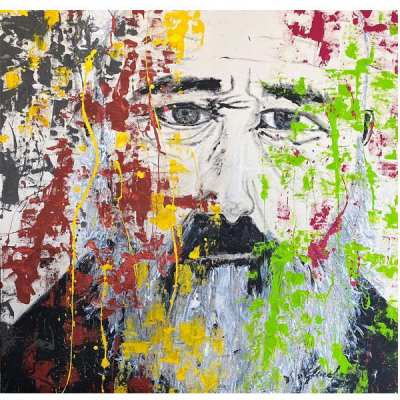 Elena Grecia, Logroño (1979). Obra &quot;Claude Monet&quot;, año 2014, pertenece a la colección &quot;Retratos&quot; y está realizada en acrílico sobre lienzo.