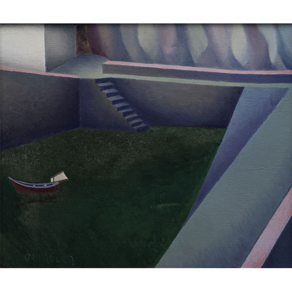 "Puerto con barca" JOSE ANTONIO ORMAELEA (Elanchove, 1912 -1984) 