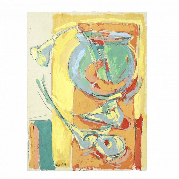 Emilio Pascual (s.XX-XXI) "Sin título", 1997   Óleo sobre lienzo recortado. Firmado y fechado "E. Pascual/97" en el margen inferior izquierdo. 