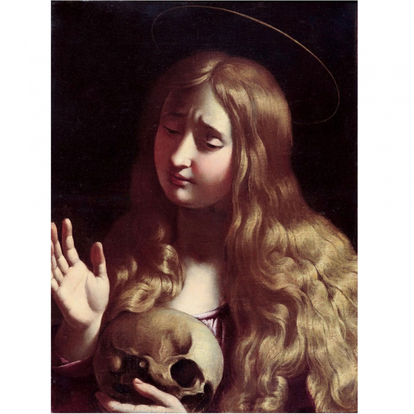 Antiveduto Grammatica  "Magdalena penitente", siglo XVII.    &Oacute;leo sobre lienzo.