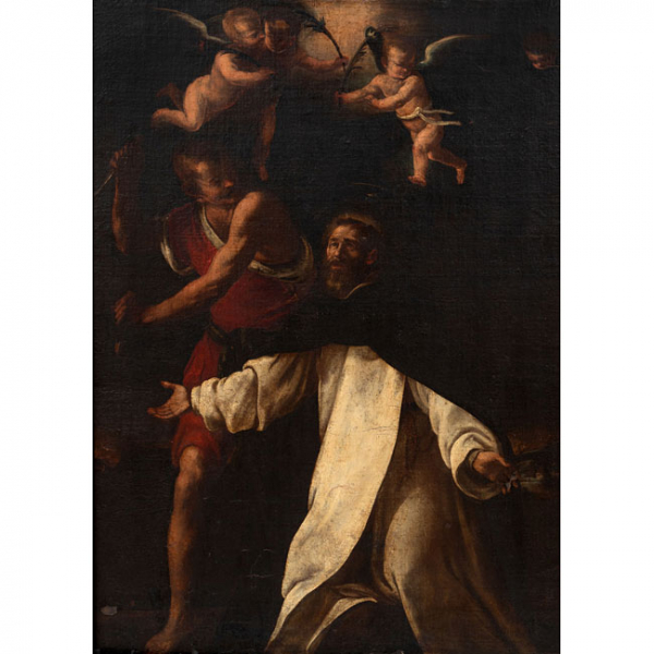 ESCUELA ALONSO CANO   (Granada S. XVII)  "Santo Domingo"  Óleo / Lienzo 