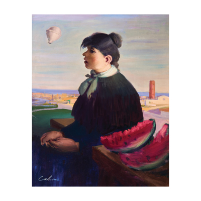 Ram&oacute;n Calsina Bar&oacute; (Barcelona, 1901-1992) Paisaje on&iacute;rico. &Oacute;leo sobre tela.