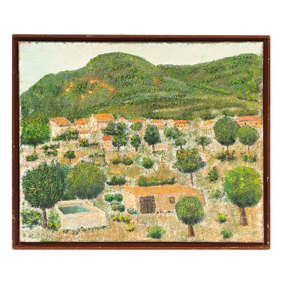 DOMENEC PASCUAL I BADÍA  (1929) &quot;Paisaje con casas y árboles&quot;