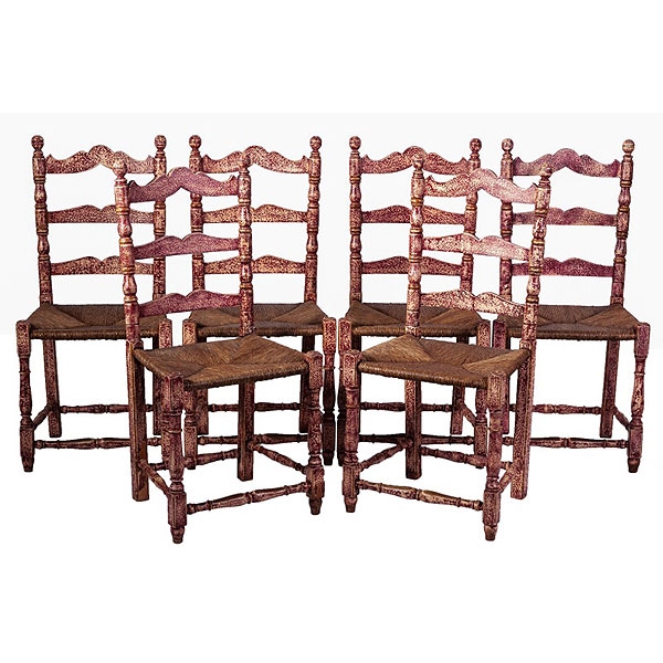 Sillas aragonesas policromadas