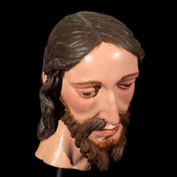 HERMANOS GARCÍA, Escuela Tardo Manierista Barroca Granadina del siglo XVI al XVII - CABEZA DE SAN JUAN BAUTISTA A TAMAÑO NATURAL