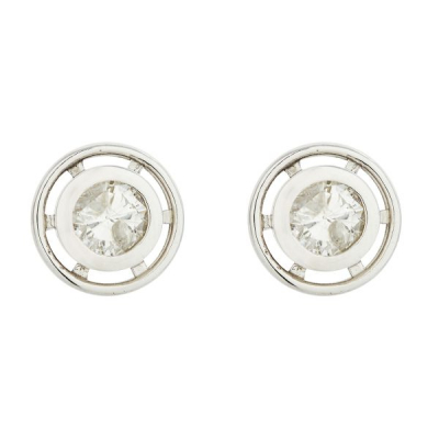 Pendientes en oro blanco con diamante talla brillante engastado en chatón.