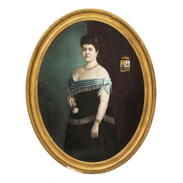 MANUEL CUYAS AGULLO  (S. XIX - S. XX) &quot;Retrato de D. Pilar de Puig &quot;