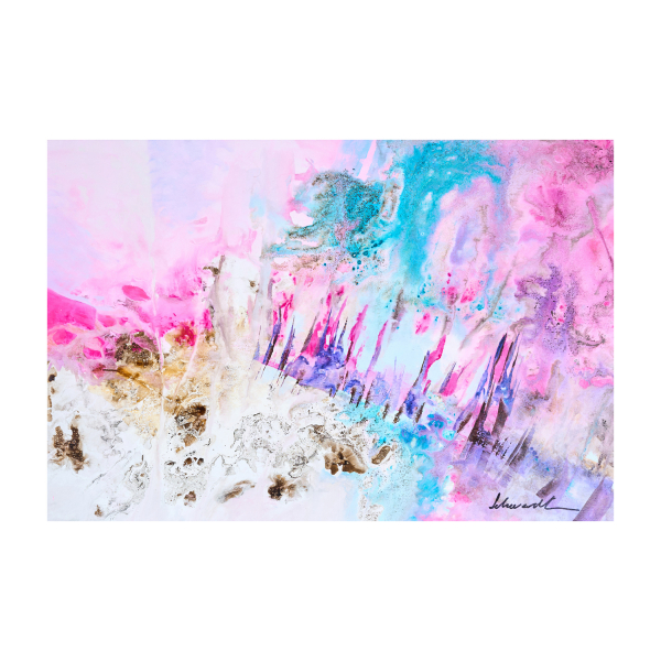 Elba Schwerdt (Bah&iacute;a Blanca, Argentina, 1956) Composici&oacute;n II. T&eacute;cnica mixta sobre tela. Firmado.